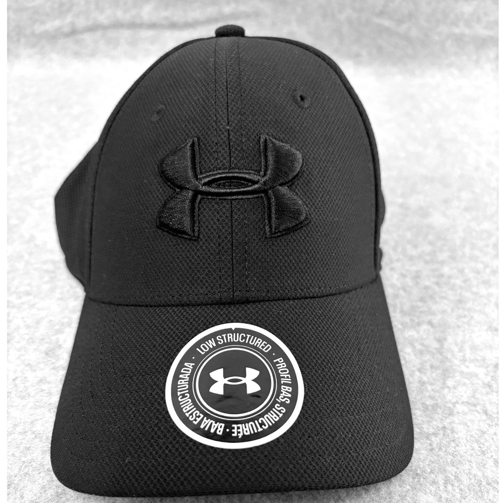 Under Armour Mens Blitzing 3.0 Baseball Cap Black Low Structured Hat 1305036 M/L